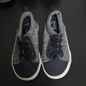 Blue Canvas Sneakers with White Soles
